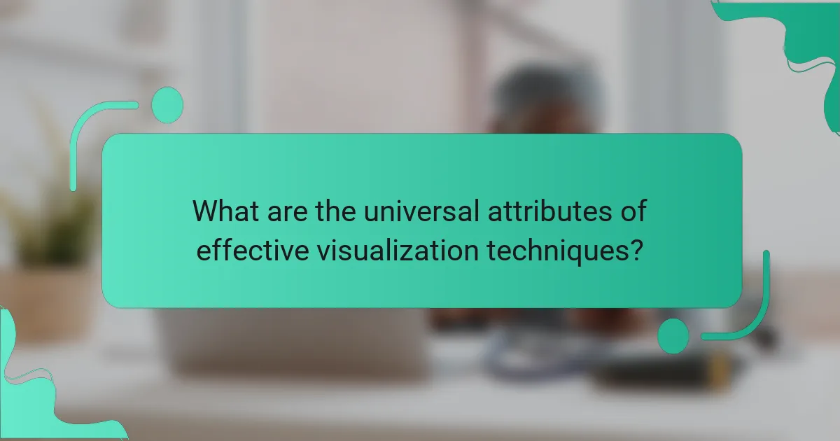 What are the universal attributes of effective visualization techniques?