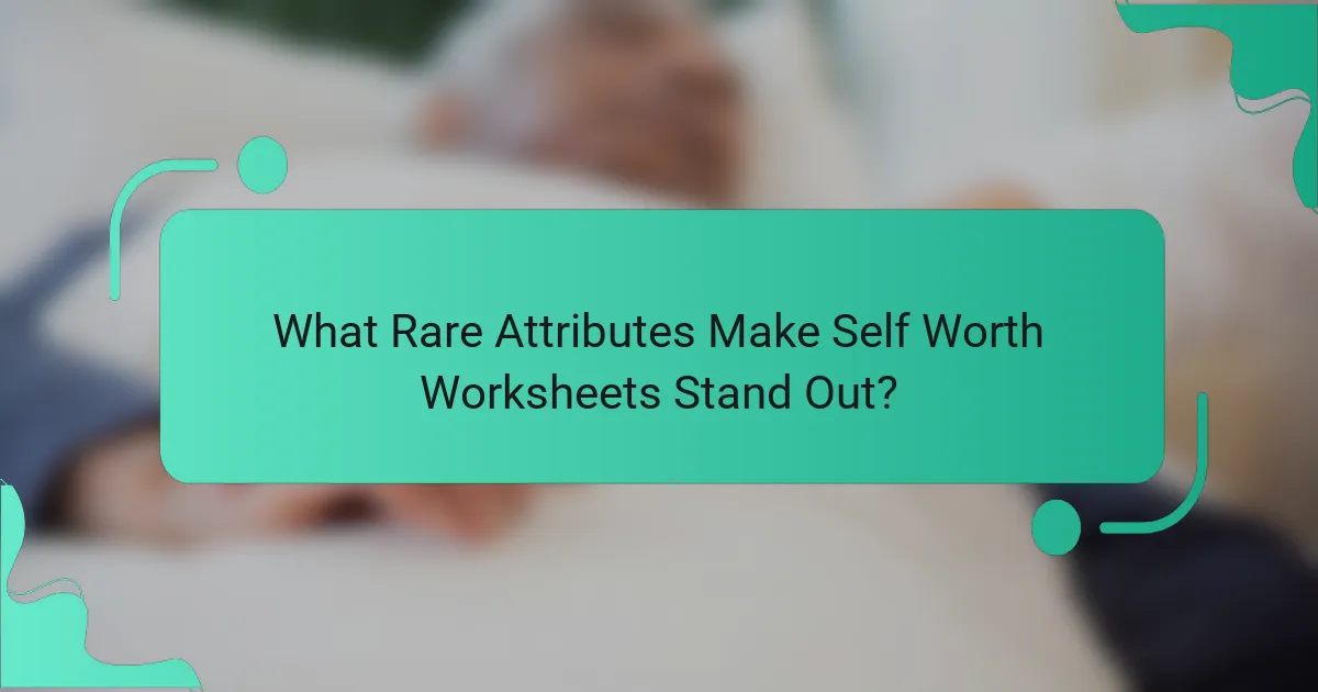 What Rare Attributes Make Self Worth Worksheets Stand Out?