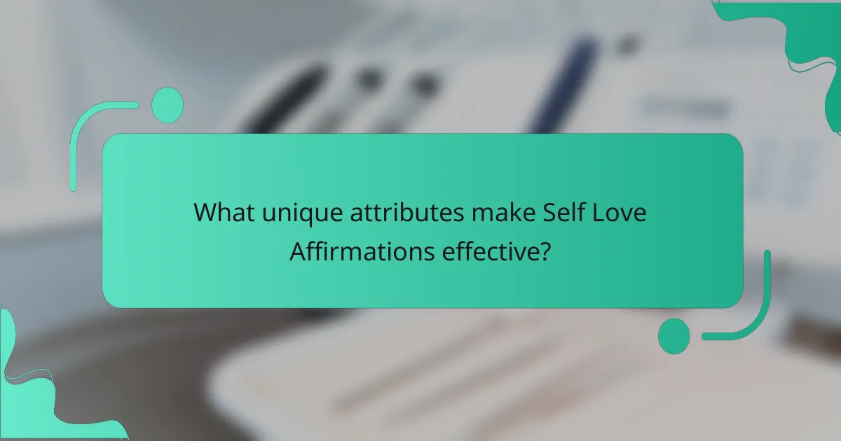 What unique attributes make Self Love Affirmations effective?