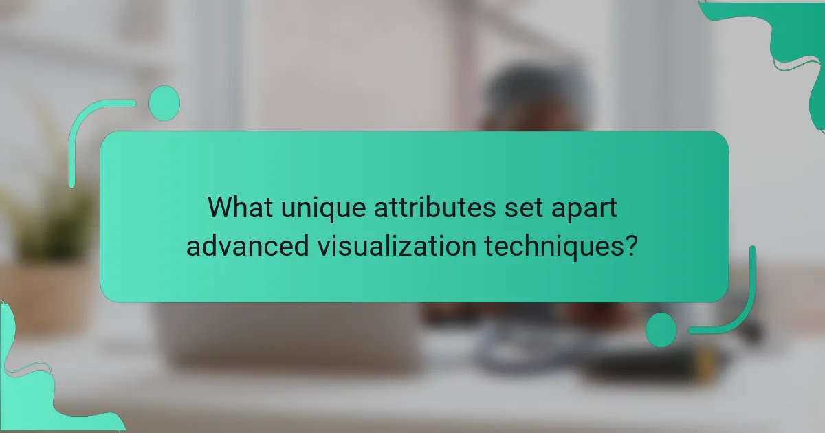 What unique attributes set apart advanced visualization techniques?