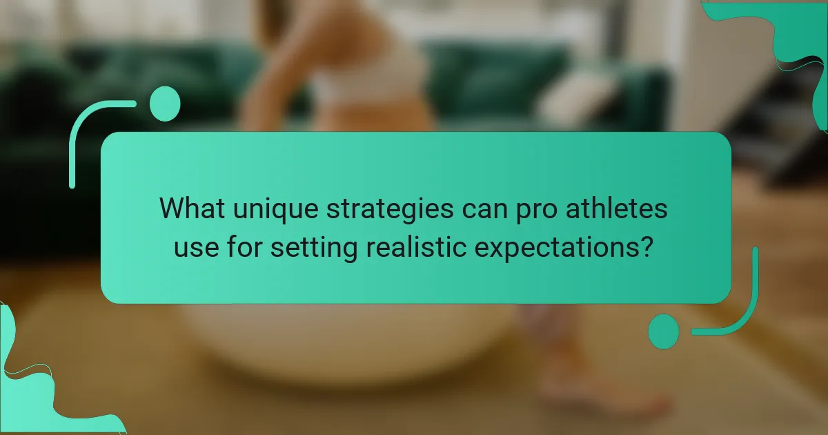 What unique strategies can pro athletes use for setting realistic expectations?